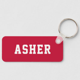 Llavero Etiqueta de nombre de mochila de la escuela roja p