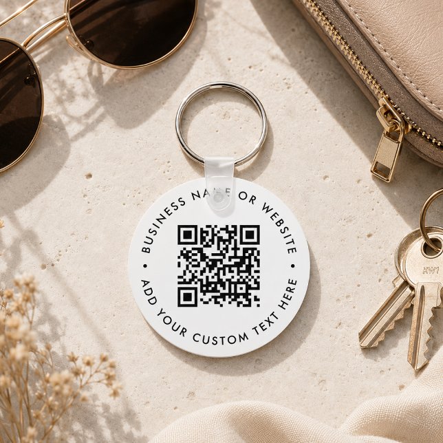 Llavero | Etiqueta de promoción comercial con códi (Interactive editable QR code keychains to promote your business, products or services.)