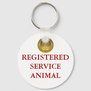 Llavero Etiqueta de servicio animal registrada