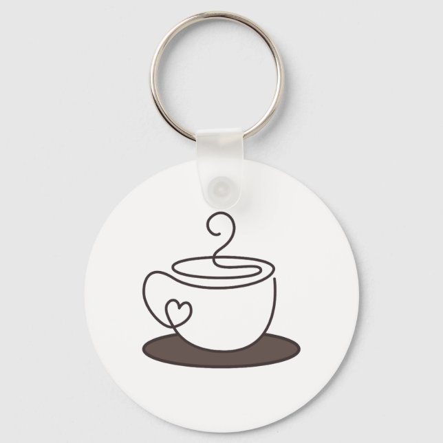 Llavero Etiqueta de taza de café (Anverso)