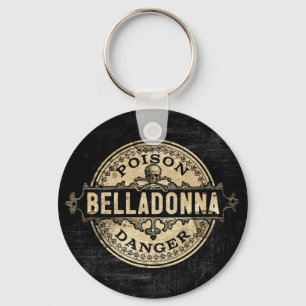 Llavero Etiqueta de veneno de Belladonna estilo vintage