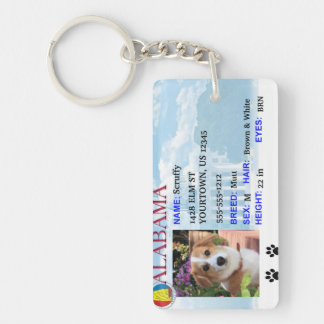 Llavero Etiqueta del mascota de la licencia de Alabama