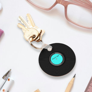 Llavero Etiqueta personalizada de álbum de vinilo retro
