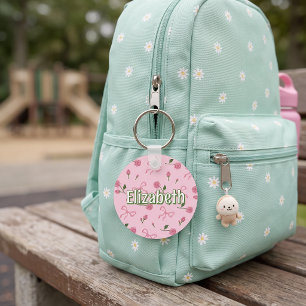 Llavero Etiqueta personalizada para mochila de niña con la