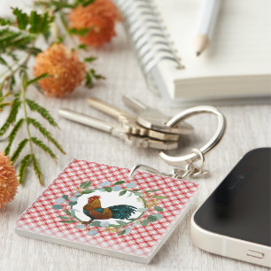 Llavero Eucalyptus Wreath & Rooster Farmhouse