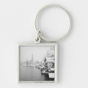 Llavero Europa, Austria, Hallstat. Vista de la ciudad en l