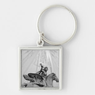 Llavero Europa, Francia, París. Estatua y noria, 2