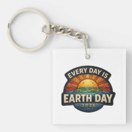 Llavero Every Day is Earth Day 2026 | Eco Badge Design