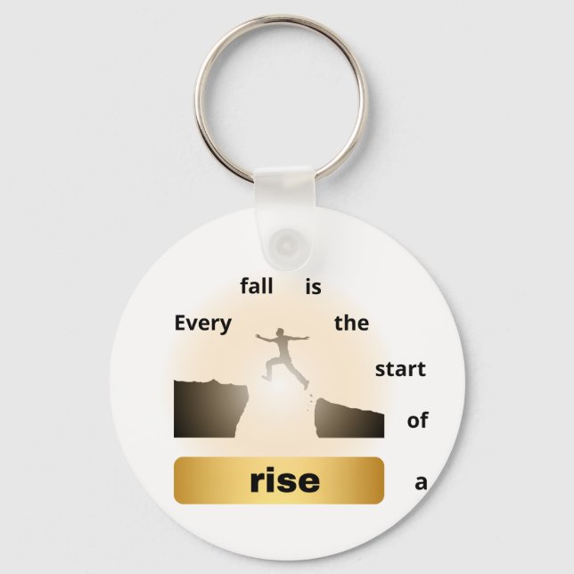 Llavero "Every Fall Is the Start of a Rise – Leap of Hope" (Anverso)