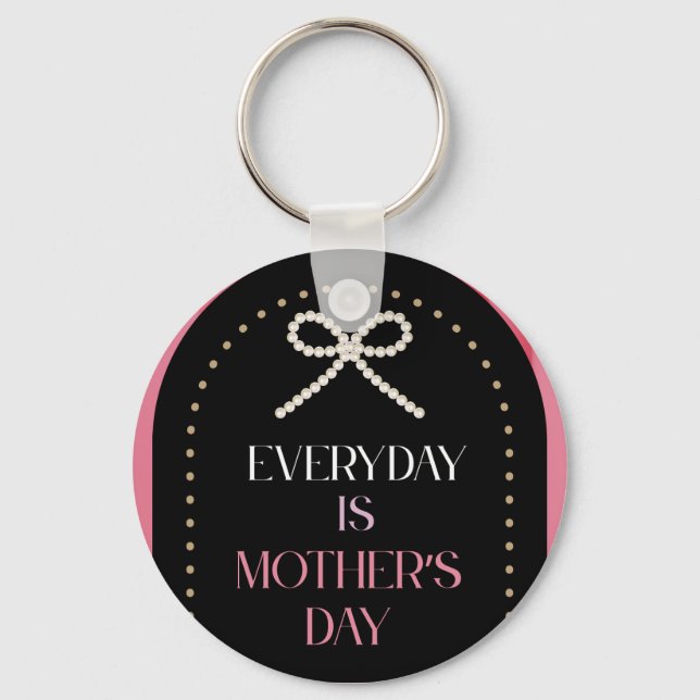 Llavero Everyday is Mothers Day Elegance Pink Bow Keychain (Anverso)