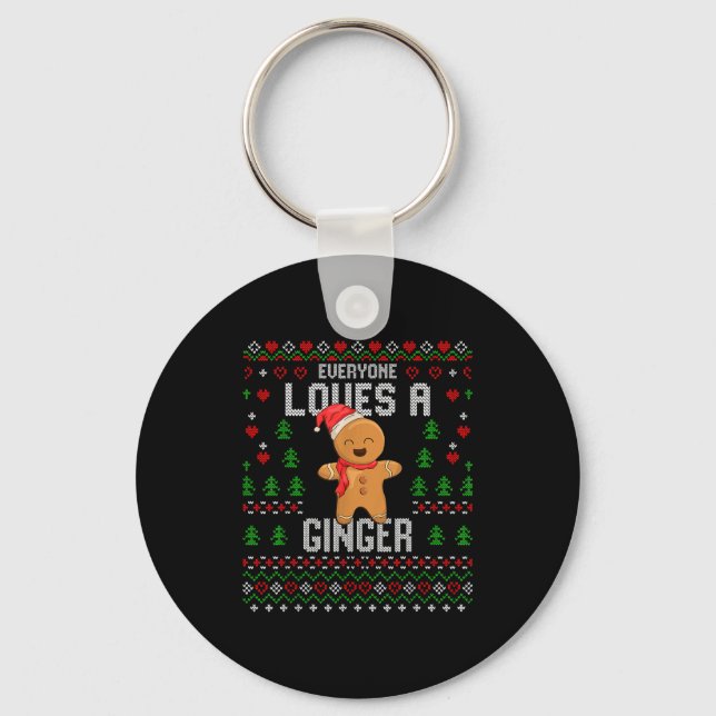 Llavero Everyone Loves A Ginger Red Hair Ugly Christmas Gi (Anverso)