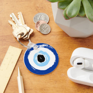 LLAVERO EVIL EYE PROTECTION ROUND KEYCHAIN
