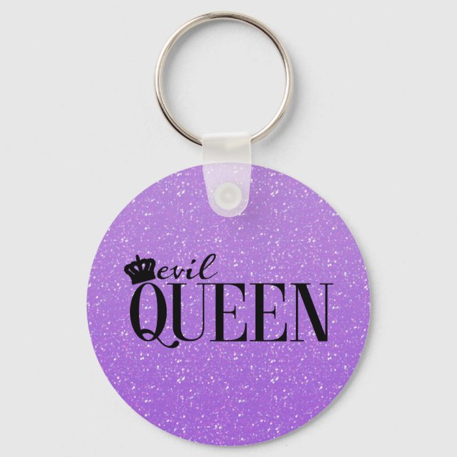 Llavero EVIL QUEEN Purpurina Púrpura Glam Keychain (Anverso)