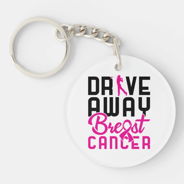 Llavero Evite el cáncer de mama Golfing Golf Golfer (Frente)