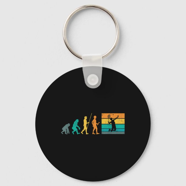 Llavero Evolución de bádminton vintage lanzadera retro bád (Anverso)