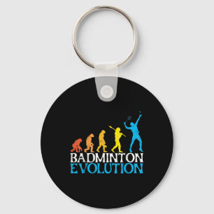 Llavero Evolución del bádminton Mono jugador de bádminton