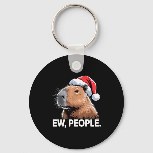 Llavero Ew People Capybara Christmas Humor  (Anverso)