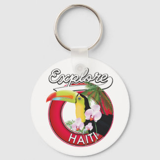 Llavero Explora el parche de viaje del logo de Haití.