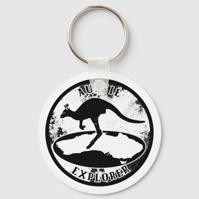 Llavero Explorador australiano en grunge (Anverso)