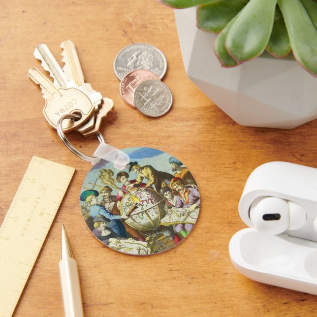 Llavero Exploradores de época con mapa de glóbulos antiguo (Escritorio )