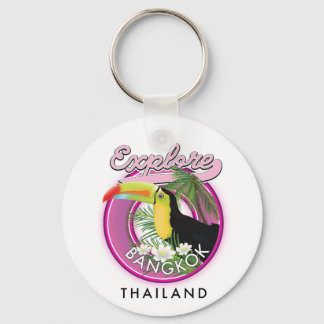 Llavero explorar el logotipo de viaje de Bangkok indonesia