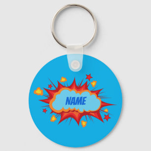 Llavero Explosión cómica personalizada en personalizable