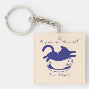 Llavero Exprésate Fur Real Gatos y Café