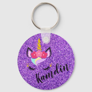 Llavero Extracción personalizada de cremallera de unicorni