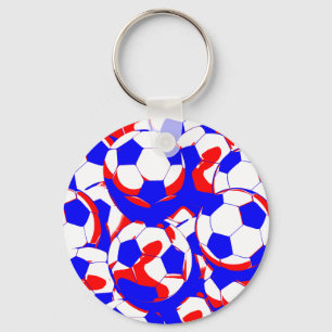 Llavero Extracto blanco y azul rojo de los balones de
