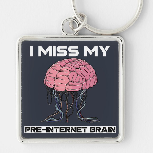 Llavero Extraño Mi Cerebro Previa A Internet (Frente)