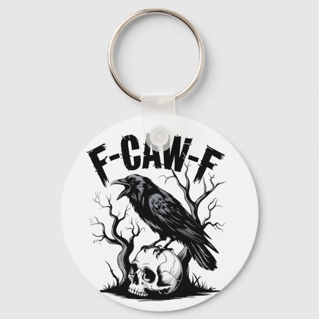 Llavero F-Caw-F Black Crow Black Bird Funny (Anverso)