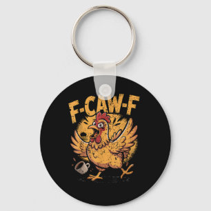 Llavero F-Caw-F Café Pollo Gallo Pájaro Divertido F-Caw-F