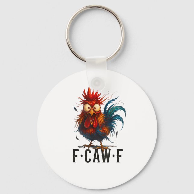 Llavero F-Caw-F Chicken Rooster Funny Meme (Anverso)