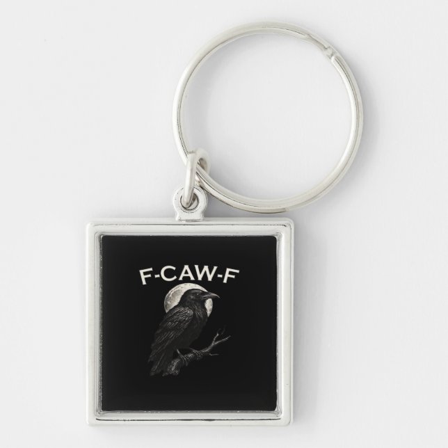Llavero F-Caw-F Crow Funny Crow F-Caw-F Gear Minimal Clean (Frente)