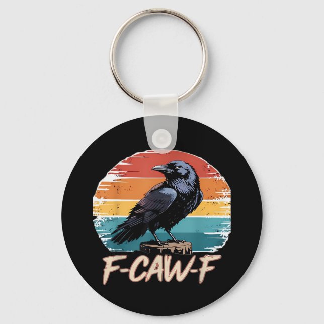 Llavero F-Caw-F Crow Humor Funny Gothic Retro Classic (Anverso)