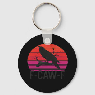 Llavero F-Caw-F Cuervo Divertido Clásico Minimalista Limpi