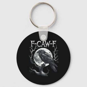 Llavero F-Caw-F Cuervo Luna Gótico Halloween Cuervo Pájaro