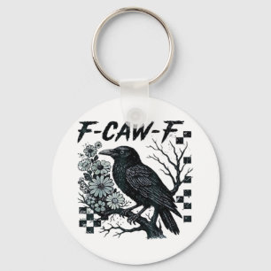 Llavero F-Caw-F Cuervo Pájaro Retro Clásico