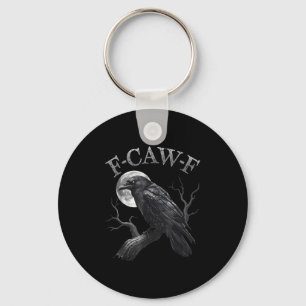 Llavero F Caw F Dark Full Moon Crown Bird Raven Halloween