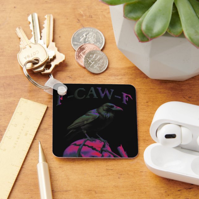 Llavero F-Caw-F Funny Black Crow Bird (Escritorio )