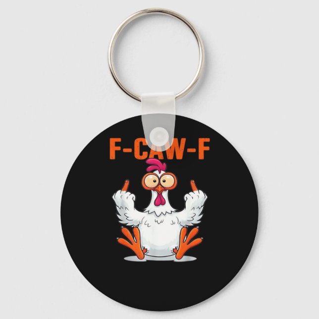 Llavero F-Caw-F Funny Chicken Classic Minimal Clean (Anverso)