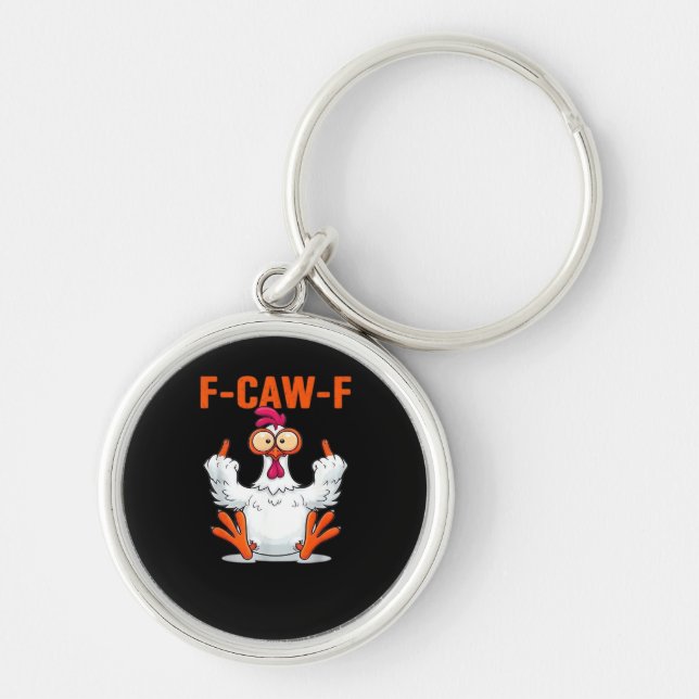 Llavero F-Caw-F Funny Chicken Classic Minimal Clean (Frente)