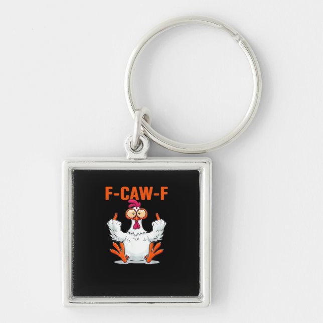 Llavero F-Caw-F Funny Chicken Classic Minimal Clean (Frente)