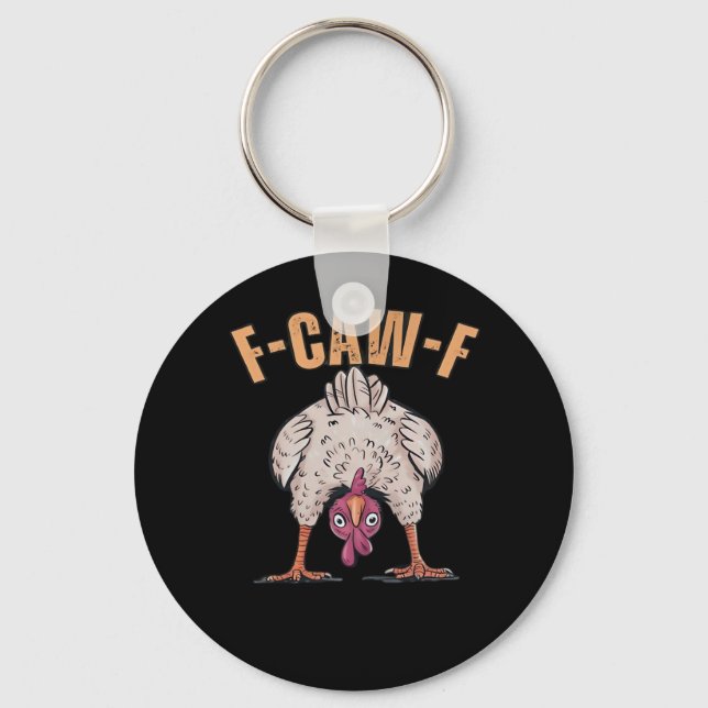Llavero F-Caw-F Funny Chicken Classic Retro Cool (Anverso)