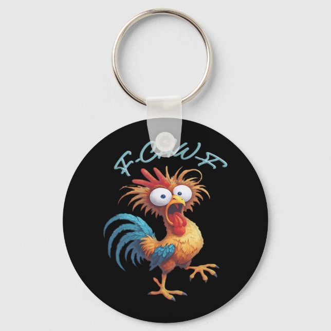 Llavero F Caw F Funny Chicken Humor Retro Style (Anverso)