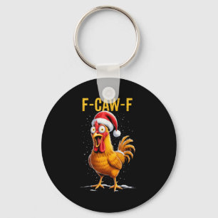 Llavero F-caw-f Humor Divertido de Pollo Meme Navidad Homb