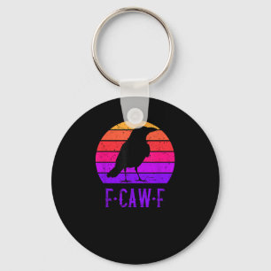 Llavero F-Caw-F Pájaro Cuervo Atardecer Retro Vintage F-Ca