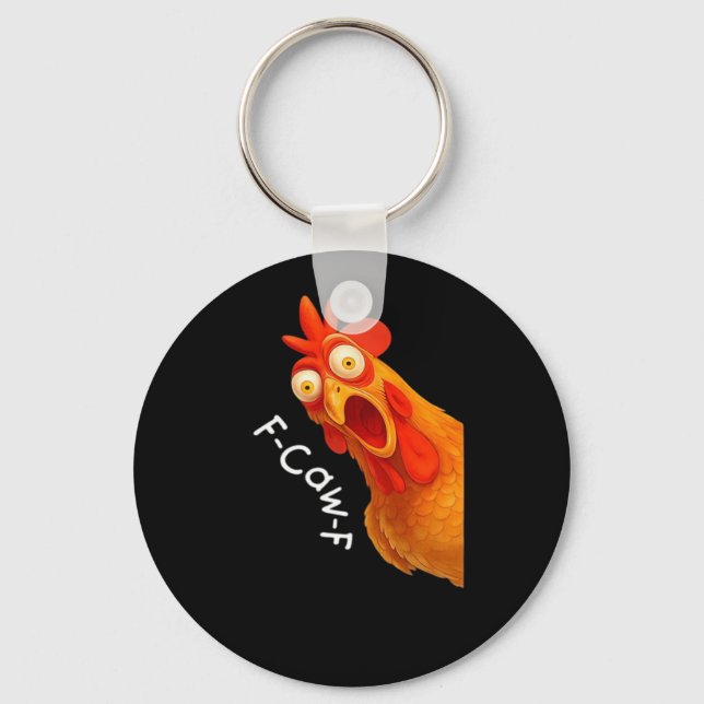 Llavero F-Caw-F Pollo Esencial Minimal Limpio (Anverso)