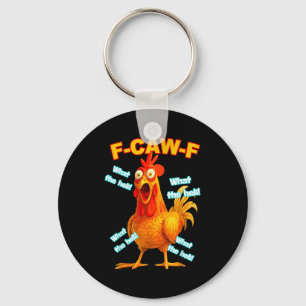 Llavero F-caw-f Qué meme divertido de pollo en helicóptero