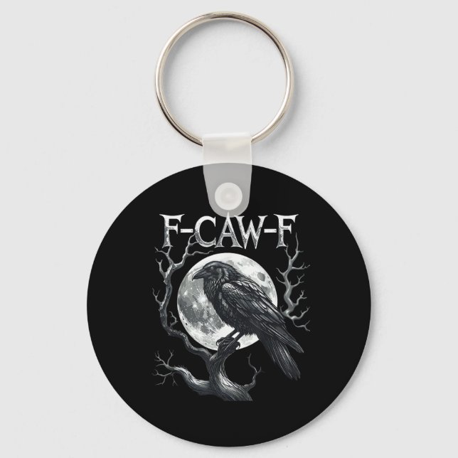 Llavero F-Caw-F Raven Moon Gothic Halloween Crow Bird Love (Anverso)